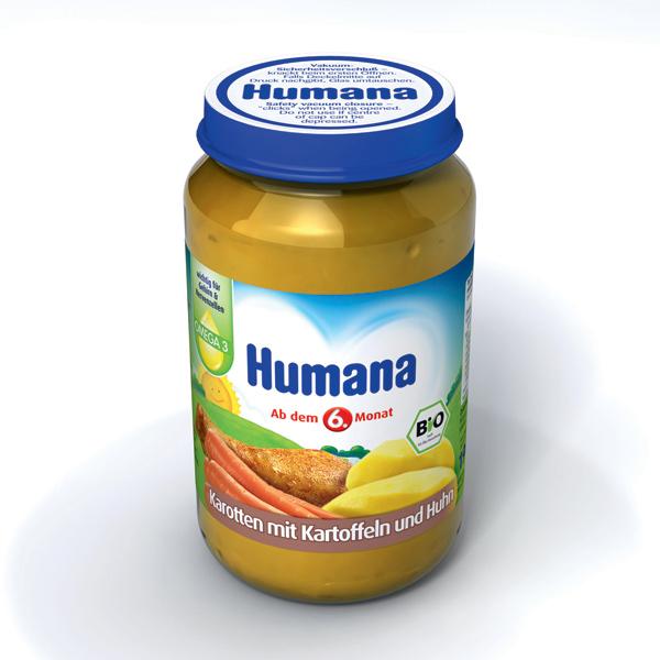 Humana Piure Cartofi Morcovi Pui 190gr